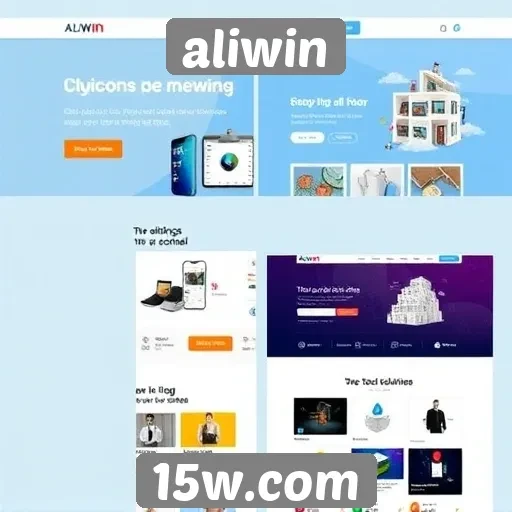Evolução do design do site Aliwin ao longo do tempo